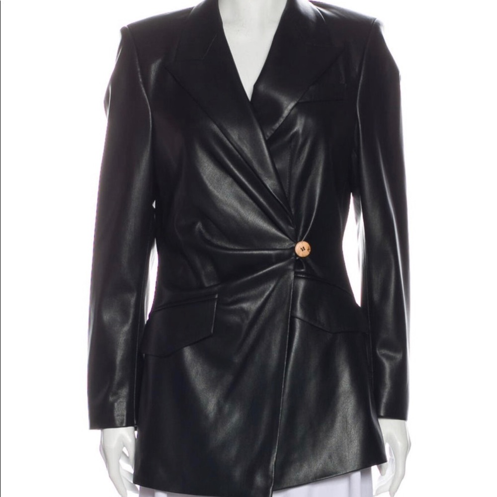 Nanushka Black Vegan Leather Blazer
